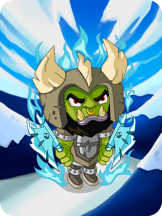 Orc — Reddit collectible avatar, ice warrior with axes