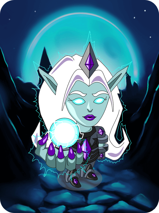 Sorceress — Reddit collectible avatar with crystal ball and ice magic